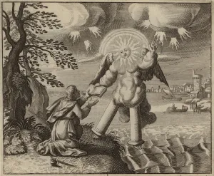 St John seeing the angel and the little scroll (engraving) St John seeing the angel and the little scroll (engraving)