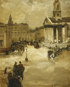 St. Martins in the Field from Trafalgar Square, 1888 (oil on canvas) St. Martins in the Field from Trafalgar Square, 1888 (oil on canvas)