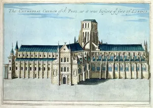 St. Pauls Cathedral before it was destroyed by the Fire of London from A St. Pauls Cathedral before it was destroyed by the Fire of London from A