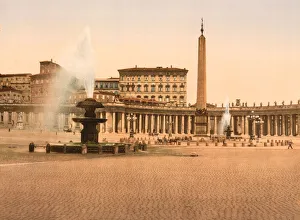 St Peter's square in the Vatican, Rome, c.1890-1900 (photomechanical print) St Peter's square in the Vatican, Rome, c.1890-1900 (photomechanical print)