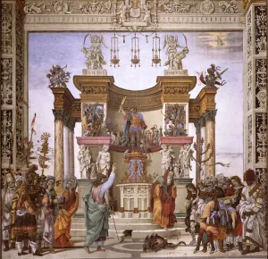 St. Philip exorcizing the demon from the temple of Mars, south wall of Strozzi Chapel, c St. Philip exorcizing the demon from the temple of Mars, south wall of Strozzi Chapel, c