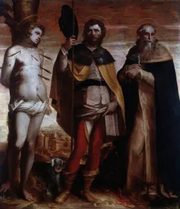 St Roch, St Sebastian and St Anthony the Great (Painting, 16th century) St Roch, St Sebastian and St Anthony the Great (Painting, 16th century)