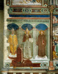 St Sabinus, Cardinal egidio Albornoz kneeling, St Clement and St Francis, scenes from the life of St Catherine of St Sabinus, Cardinal egidio Albornoz kneeling, St Clement and St Francis, scenes from the life of St Catherine of