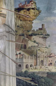 St. Sebastian, detail of the landscape, 1481 (oil on canvas) St. Sebastian, detail of the landscape, 1481 (oil on canvas)