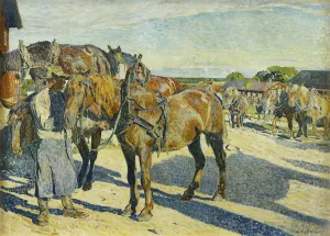 At the Stableyard; Pa Stallbacken (Recto), (oil on canvas) At the Stableyard; Pa Stallbacken (Recto), (oil on canvas)