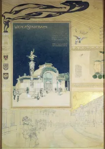 The Stadtbahn Pavilion of the Vienna Underground Railway, design showing the exterior The Stadtbahn Pavilion of the Vienna Underground Railway, design showing the exterior