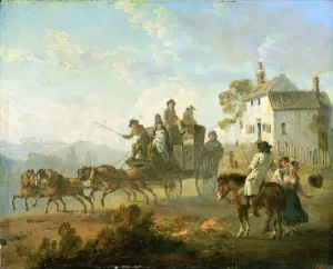 A Stage Coach on a Country Road, 1792 (oil on panel) A Stage Coach on a Country Road, 1792 (oil on panel)