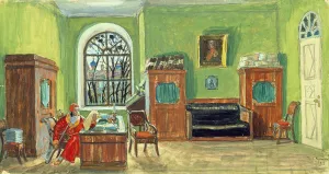 Stage design for the theatre play Pushkins Death by M. Saltykow-Schtschedrin Stage design for the theatre play Pushkins Death by M. Saltykow-Schtschedrin