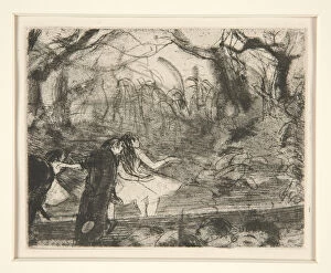 On Stage III, 1877 (soft ground etching and roulette on paper)