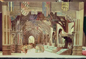 Images Dated 29th February 2012: Stage model for the opera Tannhauser by Richard Wagner (1833-83) (painted card)