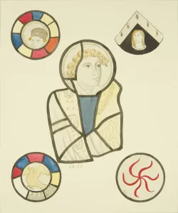 Stained glass in north window of chancel of St Mary Redcliffe (w/c on paper) Stained glass in north window of chancel of St Mary Redcliffe (w/c on paper)