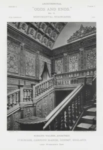 Staircase, Canford Manor, Dorset, England (b/w photo) Staircase, Canford Manor, Dorset, England (b/w photo)
