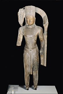 Standing statue of Harihara, Phnom Da Style, from Angkor Borei (sandstone) Standing statue of Harihara, Phnom Da Style, from Angkor Borei (sandstone)
