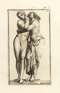 Statue of Caunos rejecting the advances of his sister Byblis. 1779 (engraving) Statue of Caunos rejecting the advances of his sister Byblis. 1779 (engraving)