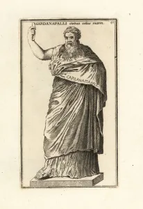 Statue of the Greek god Dionysus as an old man. 1779 (engraving) Statue of the Greek god Dionysus as an old man. 1779 (engraving)