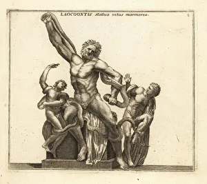 Statue of Laocoon and his sons attacked by sea serpents. 1779 (engraving) Statue of Laocoon and his sons attacked by sea serpents. 1779 (engraving)