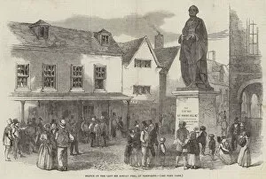Statue of the late Sir Robert Peel, at Tamworth (engraving)