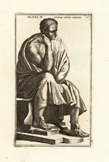 Statue of Seneca, Roman Stoic philosopher. 1779 (engraving) Statue of Seneca, Roman Stoic philosopher. 1779 (engraving)
