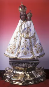 Statuette of the Virgin Mary of Svata Hora (wood, metal & fabric) Statuette of the Virgin Mary of Svata Hora (wood, metal & fabric)