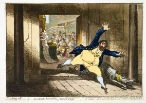 Stealing off; - or - prudent Secession, pub. 1798 (hand coloured engraving) Stealing off; - or - prudent Secession, pub. 1798 (hand coloured engraving)