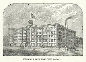 Steinway and Sons Piano-Forte Factory (engraving) Steinway and Sons Piano-Forte Factory (engraving)