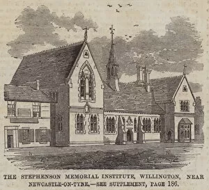 Newcastle On Tyne Gallery: The Stephenson Memorial Institute, Willington, near Newcastle-on-Tyne (engraving)