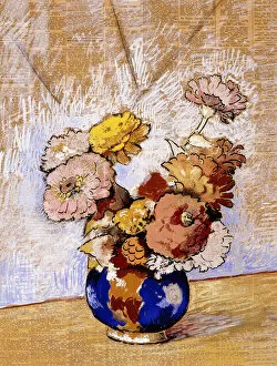 Still-life with Flowers; Naturaleza Muerta con Flores, 1939 (gouache and charcoal on newsprint)