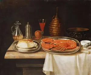 A Still-Life; with a Lobster and Bread on Salvers, a Decanter of Wine A Still-Life; with a Lobster and Bread on Salvers, a Decanter of Wine