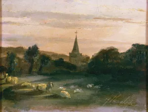 Stoke Poges Church (oil on panel) (recto of 261372) Stoke Poges Church (oil on panel) (recto of 261372)