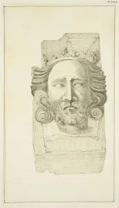 Broad Street Gallery: Stone head of Edward II from the Great Room at the Mulberry Tree Tavern