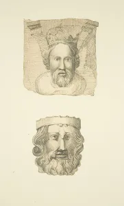 Two stone heads in wall of Prebendal House (pencil & w/c on paper) Two stone heads in wall of Prebendal House (pencil & w/c on paper)