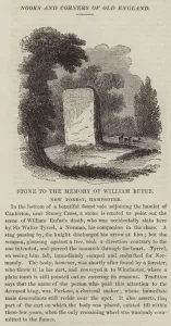 Stone to the Memory of William Rufus, New Forest, Hampshire (engraving) Stone to the Memory of William Rufus, New Forest, Hampshire (engraving)