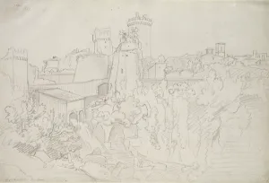 The Stonewalls and Towers of Nepi, 1807 (pencil on paper) The Stonewalls and Towers of Nepi, 1807 (pencil on paper)