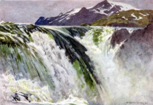 Stora Sjofallet, Great Lake Falls, Saltoluokta (colour litho) Stora Sjofallet, Great Lake Falls, Saltoluokta (colour litho)