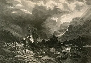 Storm in the Haslithal, Bernese Oberland (engraving) Storm in the Haslithal, Bernese Oberland (engraving)