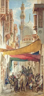 North African Gallery: A Street in Cairo, 1890 (w / c on paper)