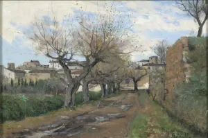 Nordic Gallery: A Street in Frejus, 1878 (oil on wood)