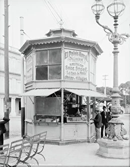 English Photographer Gallery: Street kiosk, c.1904 (b/w photo)