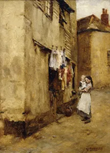 Rundown Gallery: A Street in Newlyn, (oil on panel)