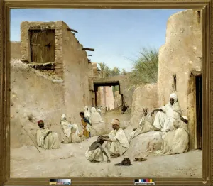 A street of the Oasis of Chetma in Algeria Painting by Maurice Bompard (1857-1936 A street of the Oasis of Chetma in Algeria Painting by Maurice Bompard (1857-1936