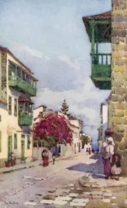 Ella Du Cane Gallery: A Street in Puerto Orotava (colour litho)