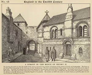 A street in the reign of Henry II (litho)