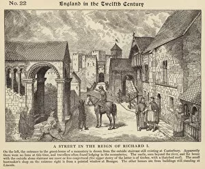 A street in the reign of Richard I (litho)