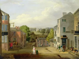 Street Scene in Chorley, Lancashire, with a View of Chorley Hall, c Street Scene in Chorley, Lancashire, with a View of Chorley Hall, c