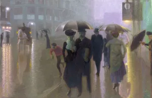 Street Scene in Rainy Weather (oil on canvas) Street Scene in Rainy Weather (oil on canvas)
