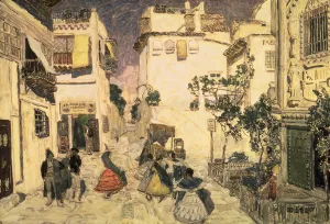 A Street in Seville, sketch for the stage set for Bizet's opera Carmen A Street in Seville, sketch for the stage set for Bizet's opera Carmen