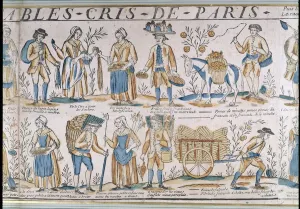Street Traders in the 18th century (colour litho) Street Traders in the 18th century (colour litho)