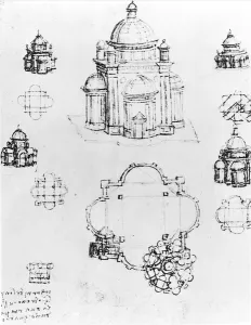 Studies for a building of a centralised plan, detail of fol Studies for a building of a centralised plan, detail of fol