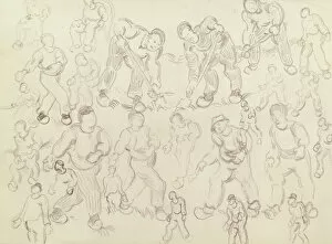 Studies of Peasants Working, Sowers and Diggers, 1890 (pencil on paper (front)