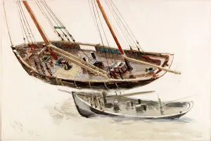 Two Studies of a Trawler (b/c, pencil & w/c on paper) Two Studies of a Trawler (b/c, pencil & w/c on paper)